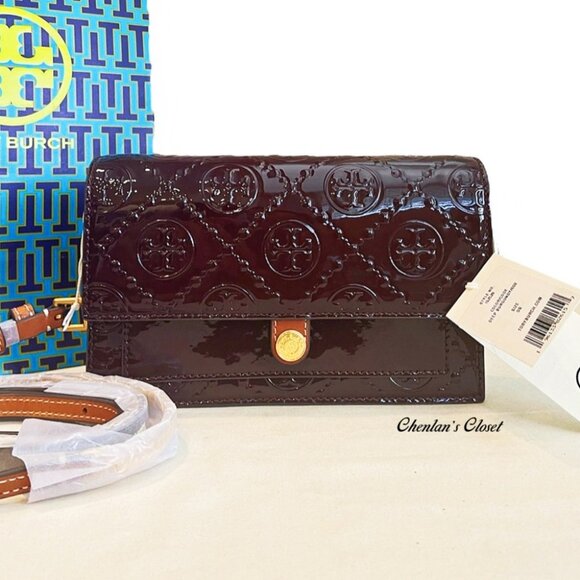 Tory Burch Handbags - 🔥NeW! Tory Burch T MONOGRAM PATENT EMBOSSED CHAIN Crossbody